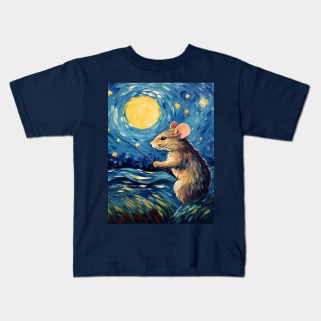 Van Gogh's Mouse Kids T-Shirt by Seraphine